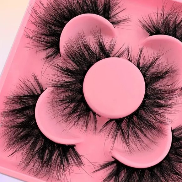 5 pairs Fluffy and Thick D Curling Faux Mink False Eyelashes Extension - Picture 5 of 9